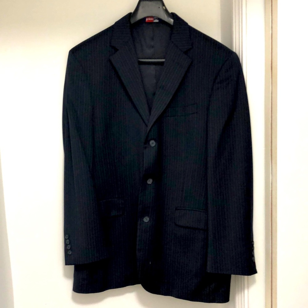 Navy Blue Pin Striped Suit